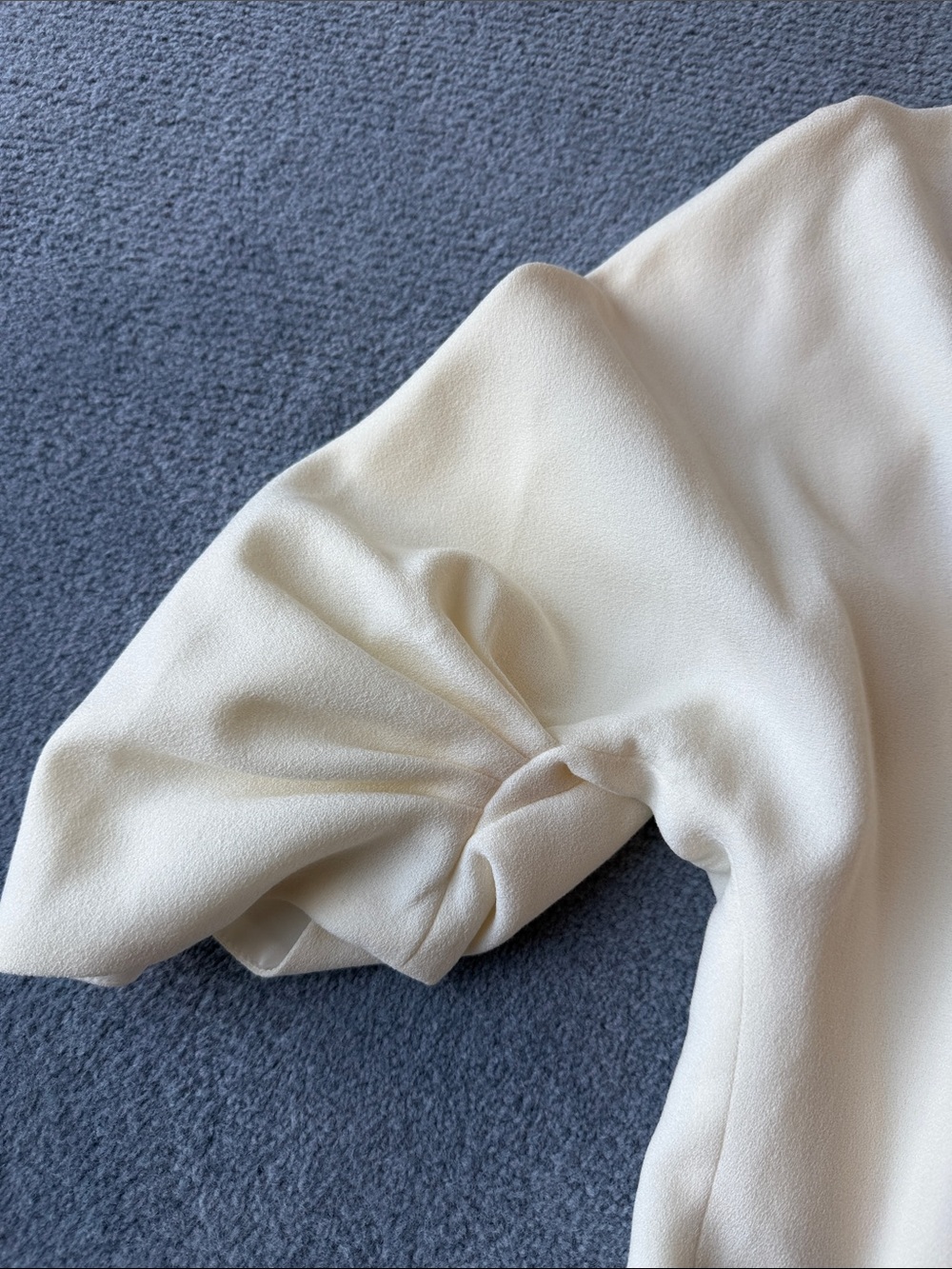 Emilia Wickstead Cream High-Neck Draped Sleeve Blouse - Picture 6 of 11